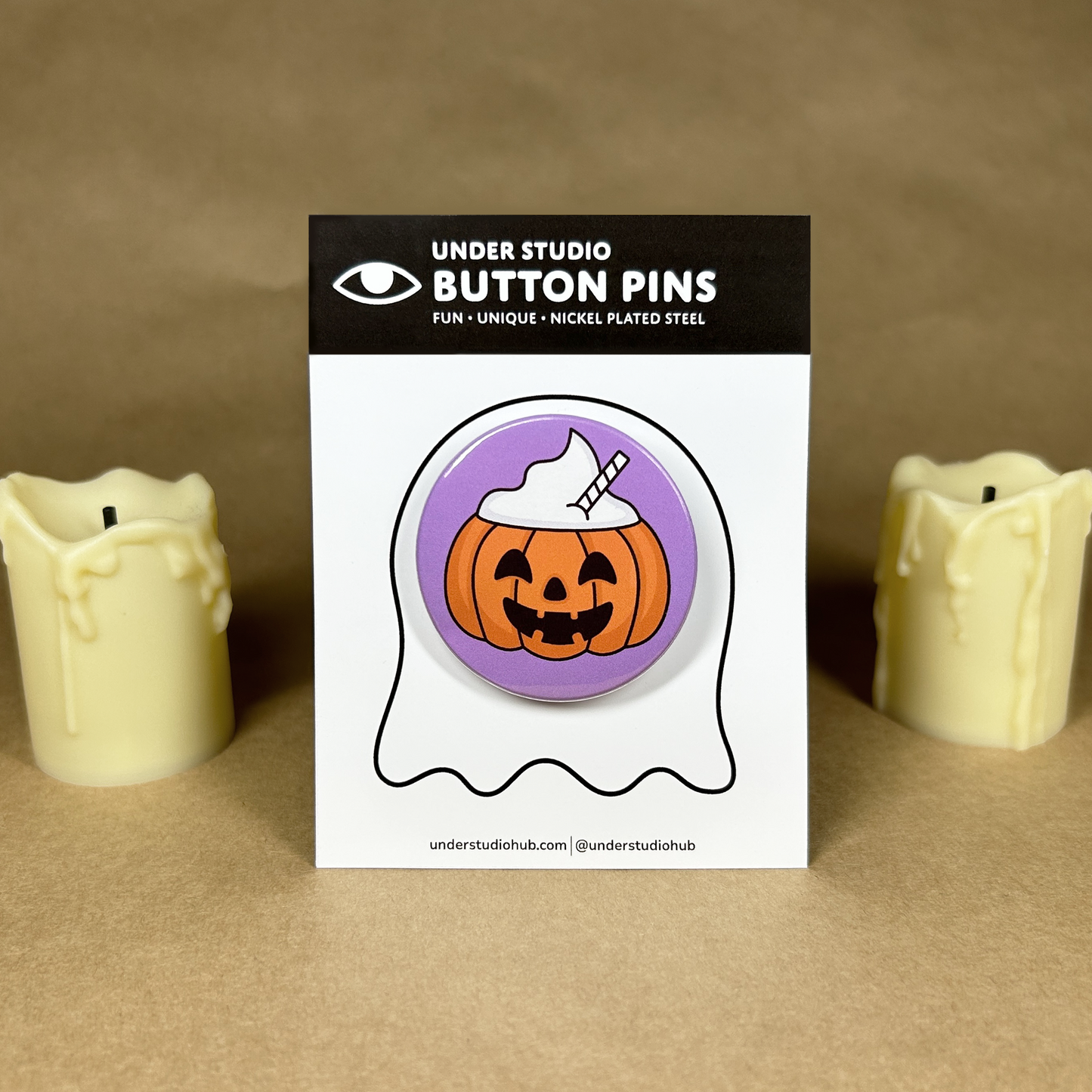 Spooky Pumpkin Button Pin