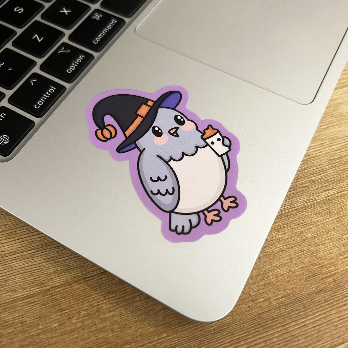 Witch Birdie With Pumpkin Latte Vinyl Sticker